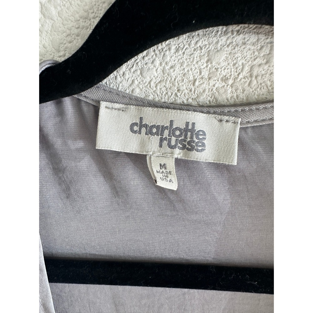 Charlotte Russe Longline Duster Cardigan Medium Silver Grey Satin Shimmer Layer - Picture 3 of 7